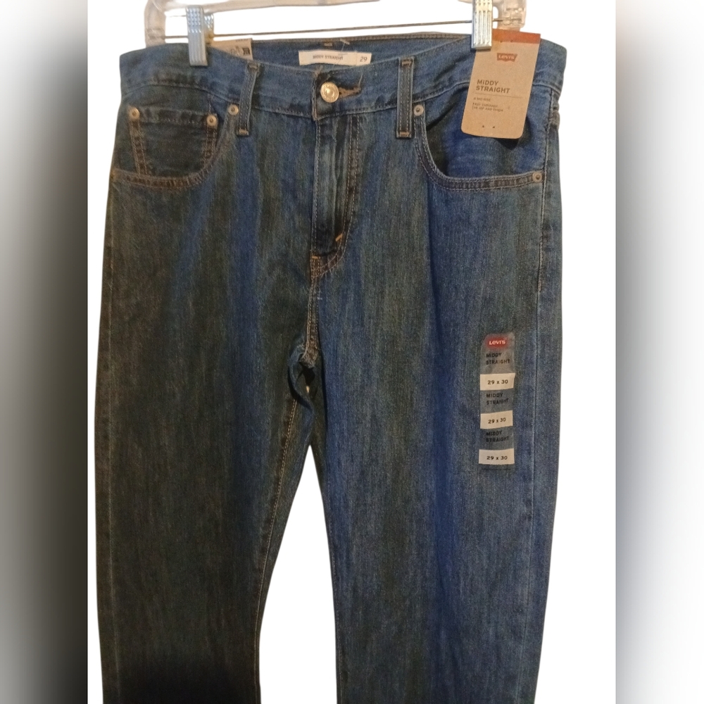 Levis Middy Straights Blue Jeans 29x30 - Picture 2 of 4